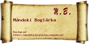 Mándoki Boglárka névjegykártya
